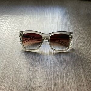 otra irma gray clear retro square oversized statement sunglasses eyewear NEW